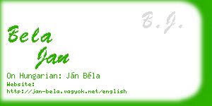 bela jan business card